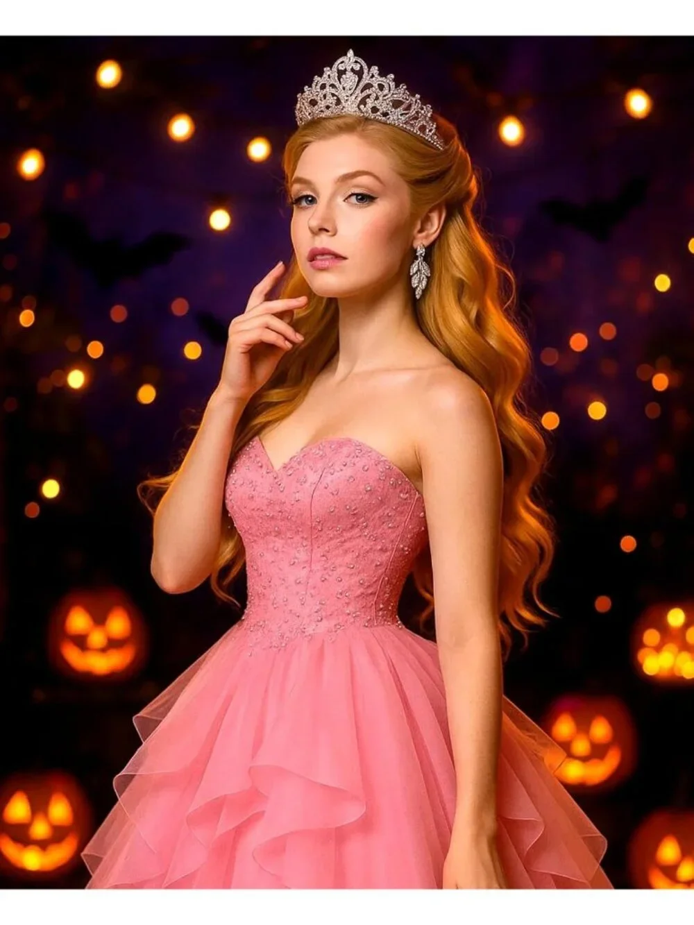 Women's Blonde Curls Cosplay Convenient Set Include Adjustable Wig Cap Headpiece